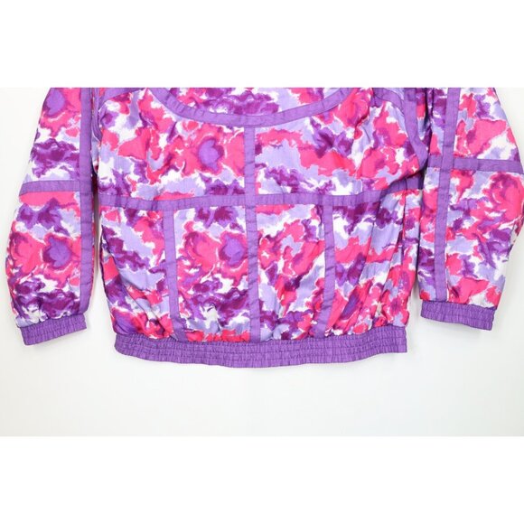 Vtg 90s Streetwear Womens Large Abstract 2 Piece Windbreaker Track Suit Joggers - Picture 9 of 16